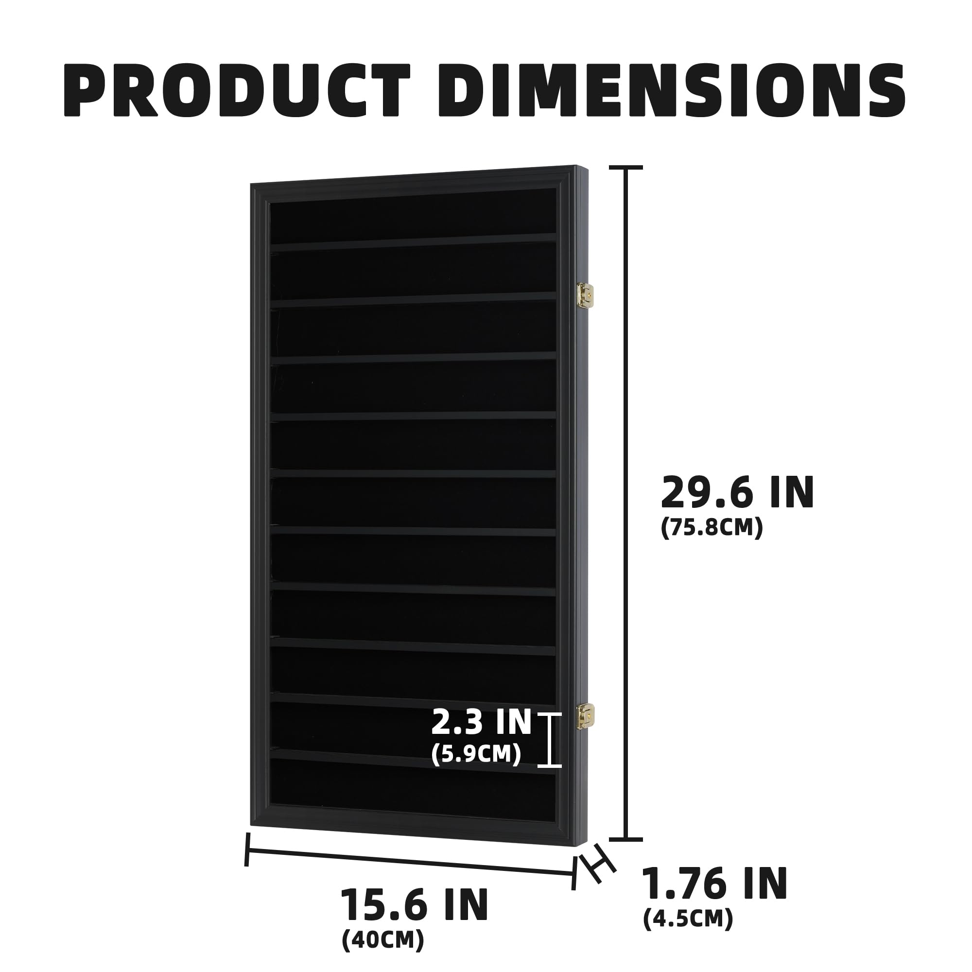DisplayGifts coin display case side view in black finish