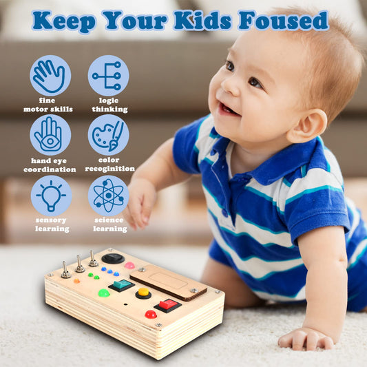 Disrerk wooden Montessori switch panel – promotes fine motor skills