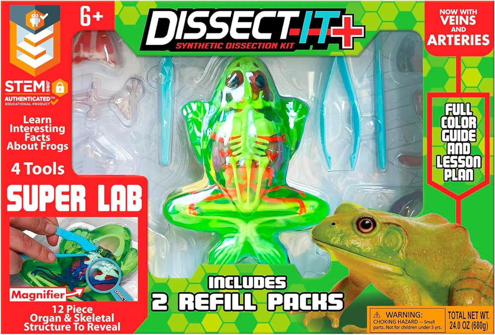 Dissect-It Super Frog anatomy close-up showing bones and organs for hands-on biology learning