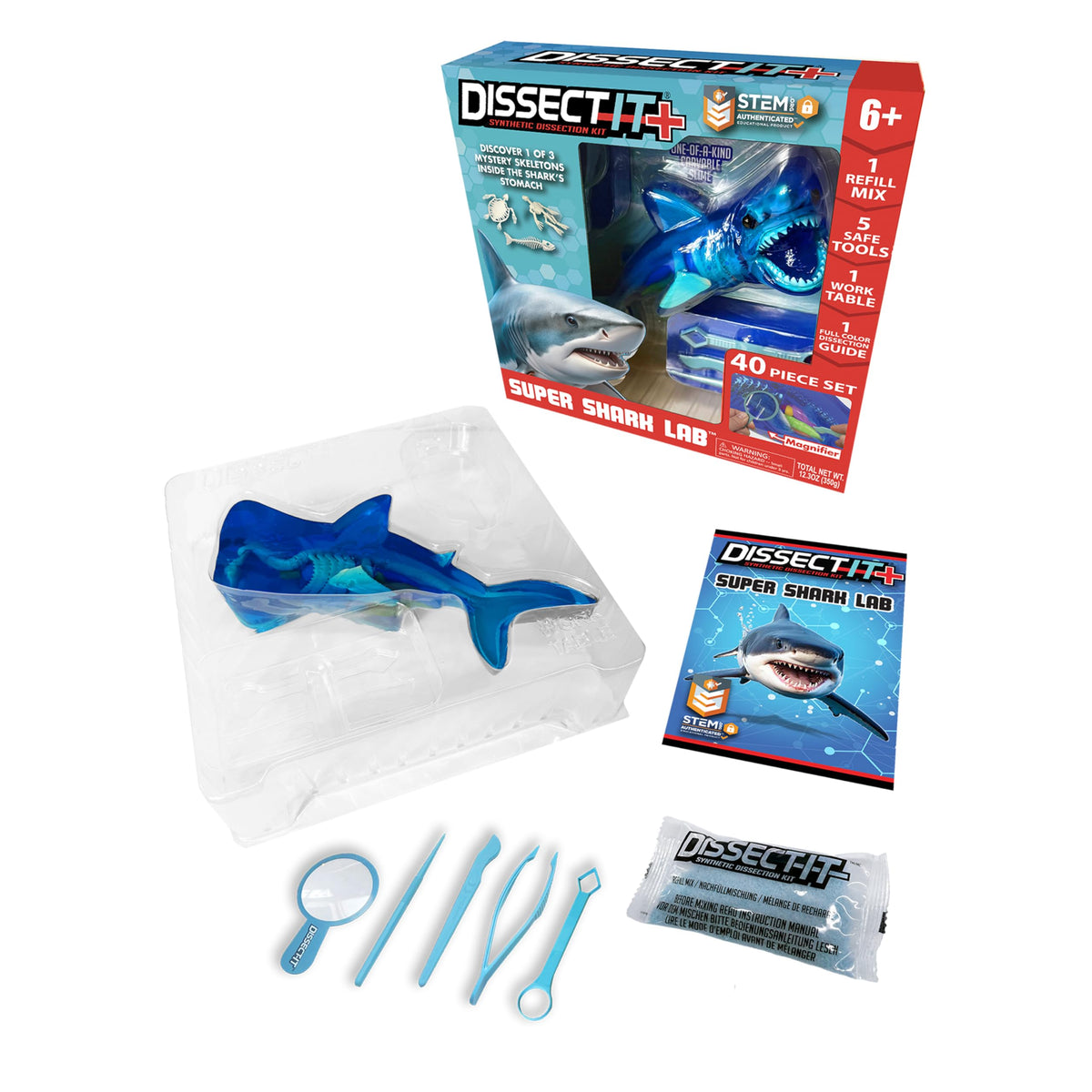 Dissect-It Super Shark Lab kit reveals a 40-piece skeleton for hands-on anatomy