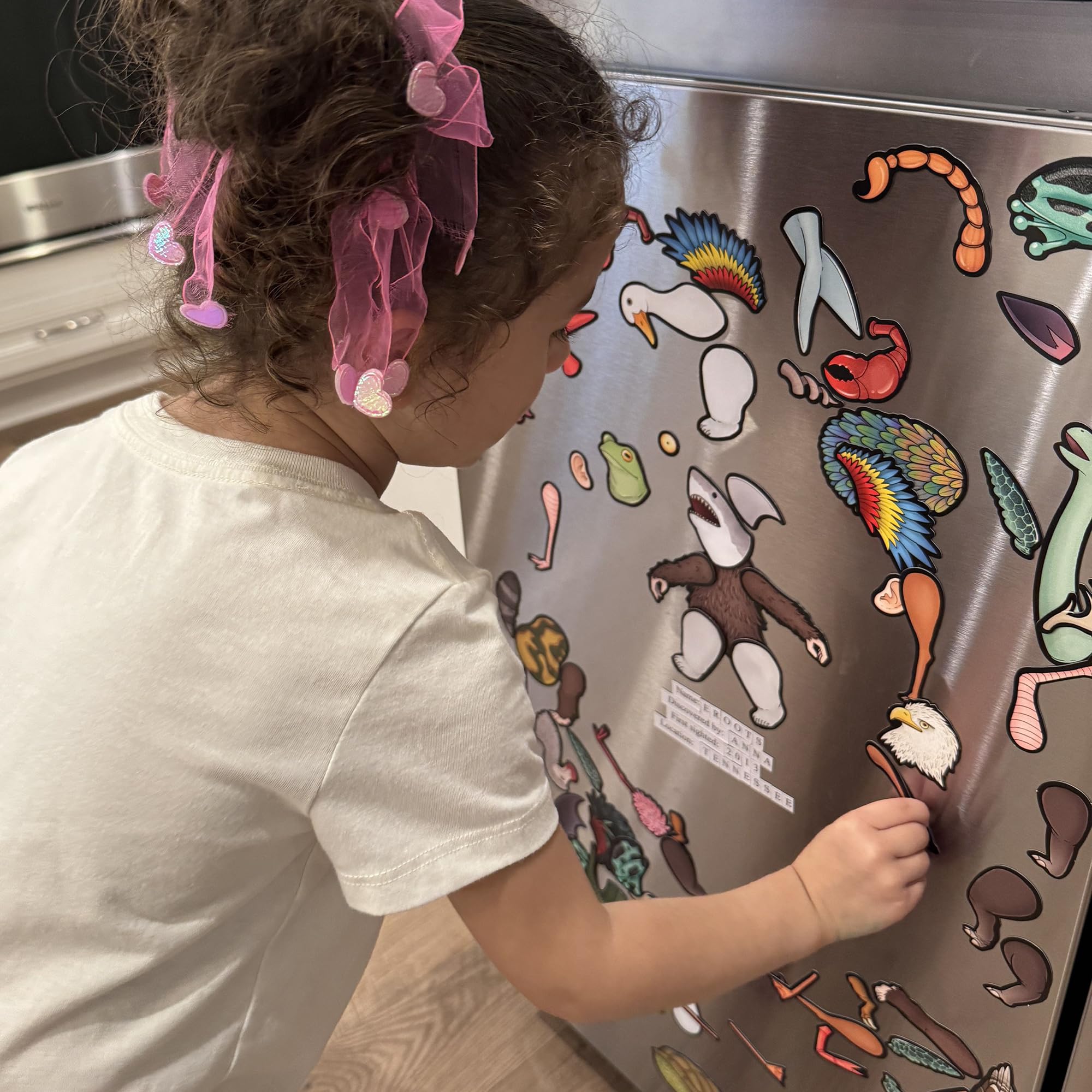 Creature on a metal surface shows easy magnetic attachment for display