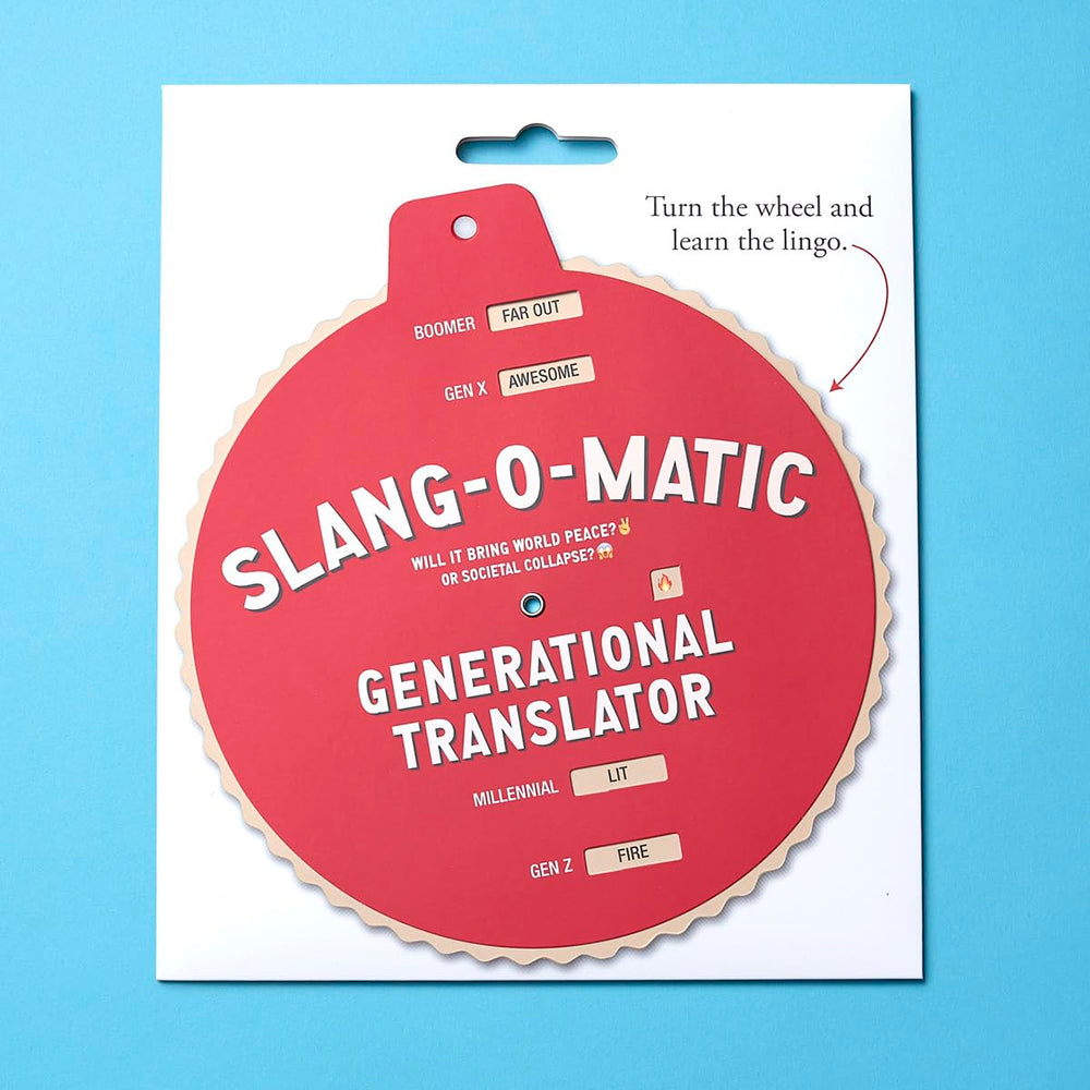 Dissent Pins Slang-o-Matic cardboard volvelle highlighting tactile retro design.