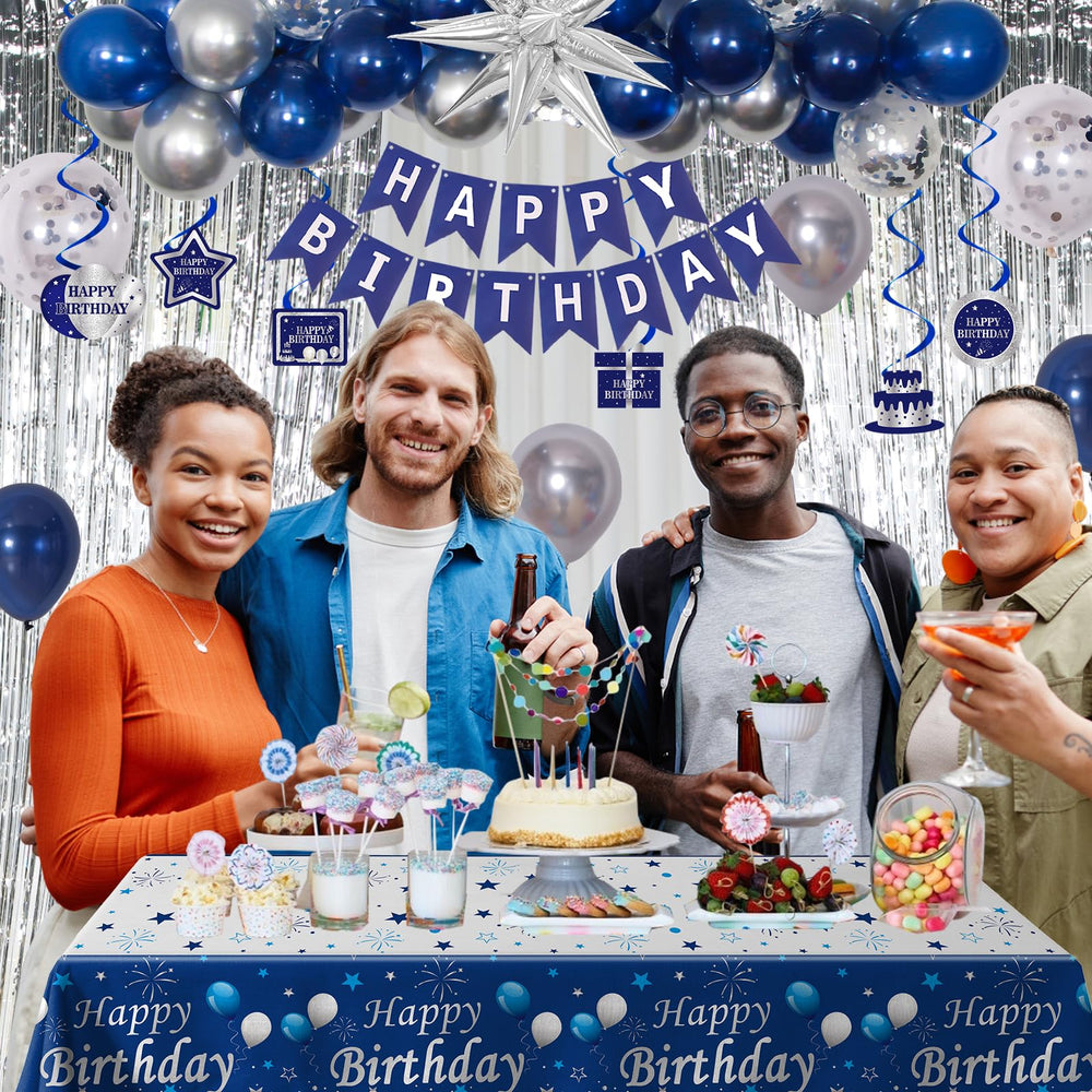 Distasio birthday tablecloth protects surfaces and cleans easily