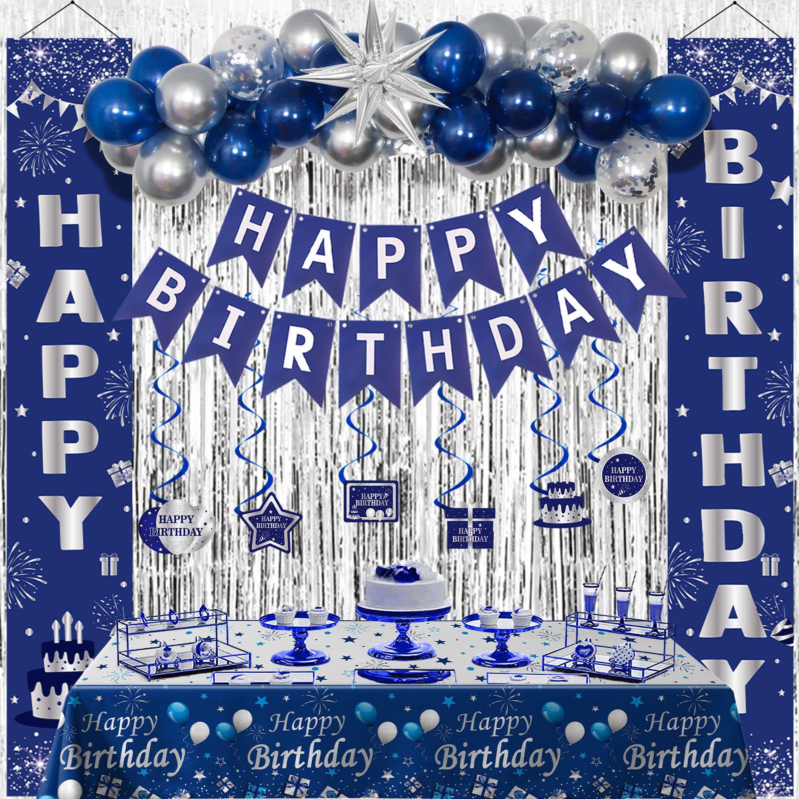 Distasio blue birthday banner brightening the party backdrop