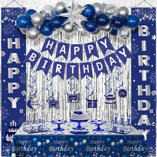 Distasio blue birthday banner brightening the party backdrop