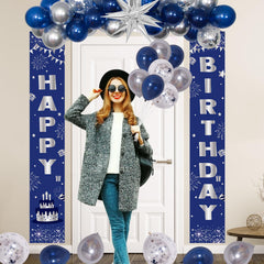 Distasio blue and silver balloons set for photo moments
