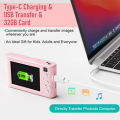 Diswoe Upgrade Kids Selfie Camera in-hand pink, easy to use for little creators
