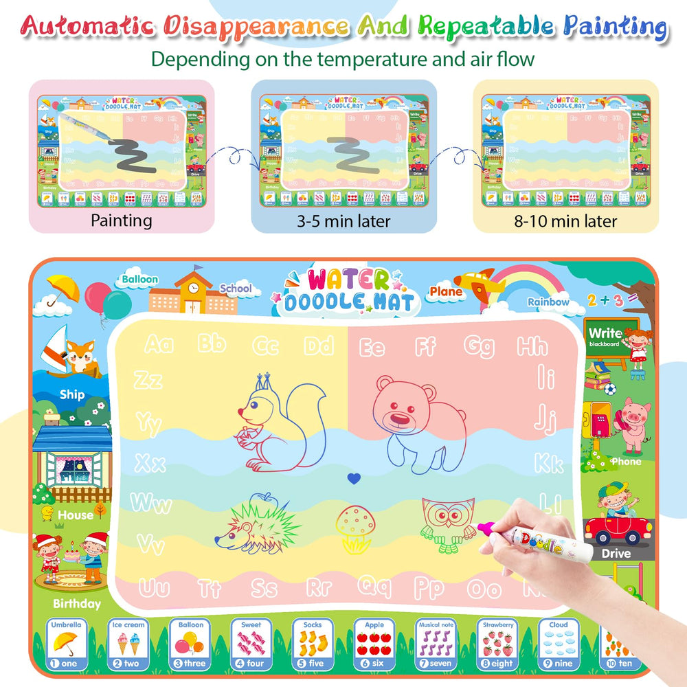 Diteryy large water drawing mat 60x40 easy clean up after art time.