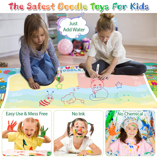 Diteryy water doodle mat 60x40 with ABC learning letters and shapes.