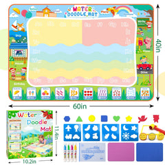Diteryy water doodle mat 60x40 shapes and colors in action for kids.