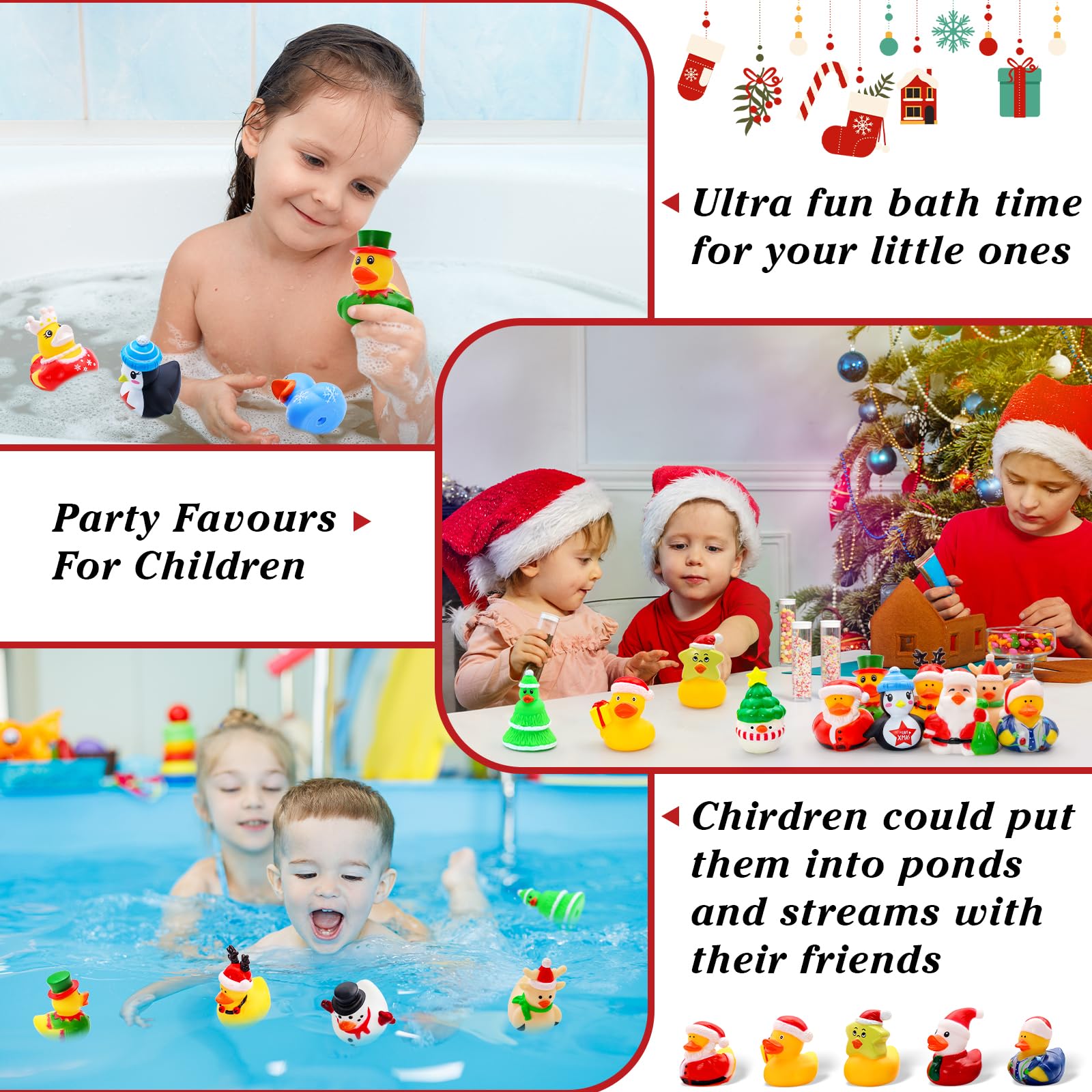 Diteryy safe soft rubber ducks are durable for little hands.