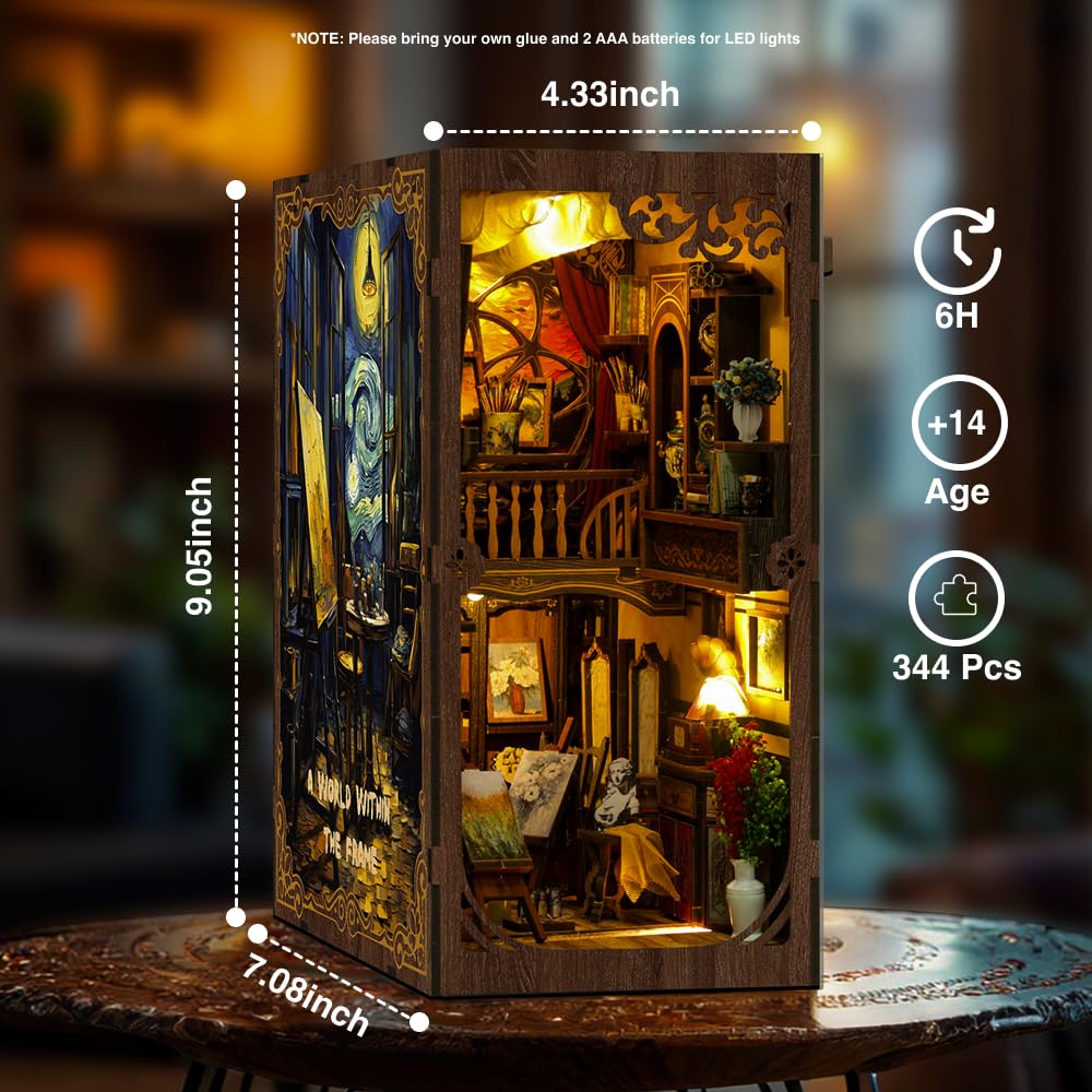 Ditila LED lights illuminate miniature scene for cozy reading corners