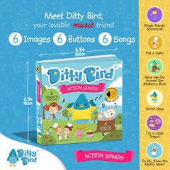 Ditty Bird interactive buttons closeup engaging toddlers during learning