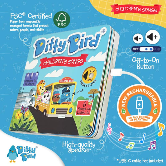 Ditty Bird toddler-friendly pages that flip easily for tiny hands during reading sessions.