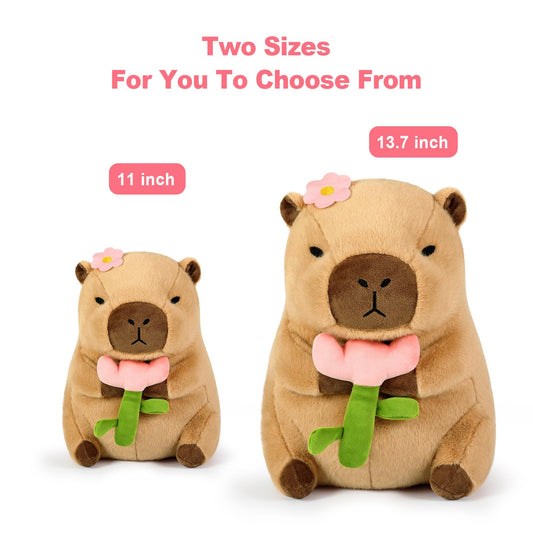 Ditucu brown capybara plush pillow ready for bedroom decor.