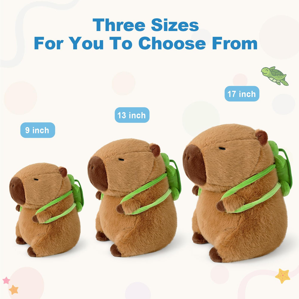 Ditucu capybara plush with detachable turtle backpack, versatile for wear and play.