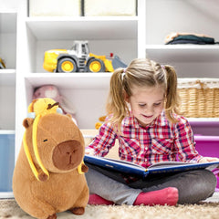 Ditucu capybara plush bee backpack detail stitching, durable and cute