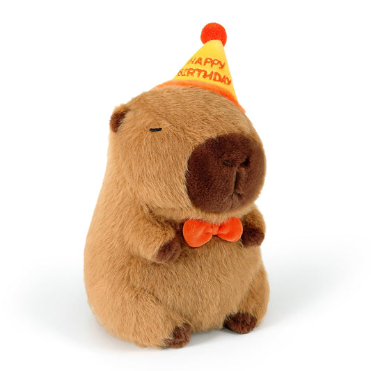 Ditucu capybara plush with birthday hat—soft cuddle partner for kids
