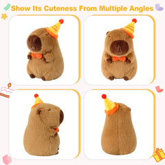 Ditucu capybara plush resting on a bed for bedtime comfort