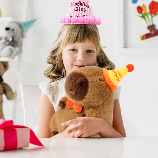Close-up of Ditucu capybara plush showing soft fur texture