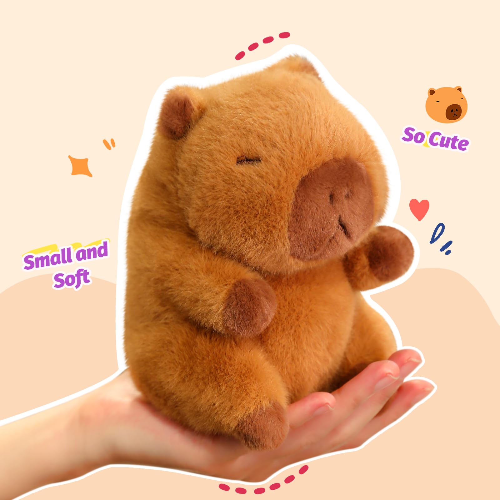 Ditucu capybara plush toy for kids, small and portable for travel
