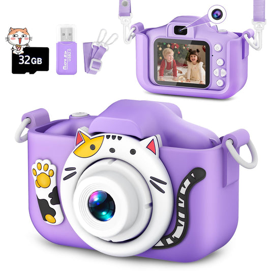 DITUPAN Kids Camera in silicone case, durable for little hands during play.