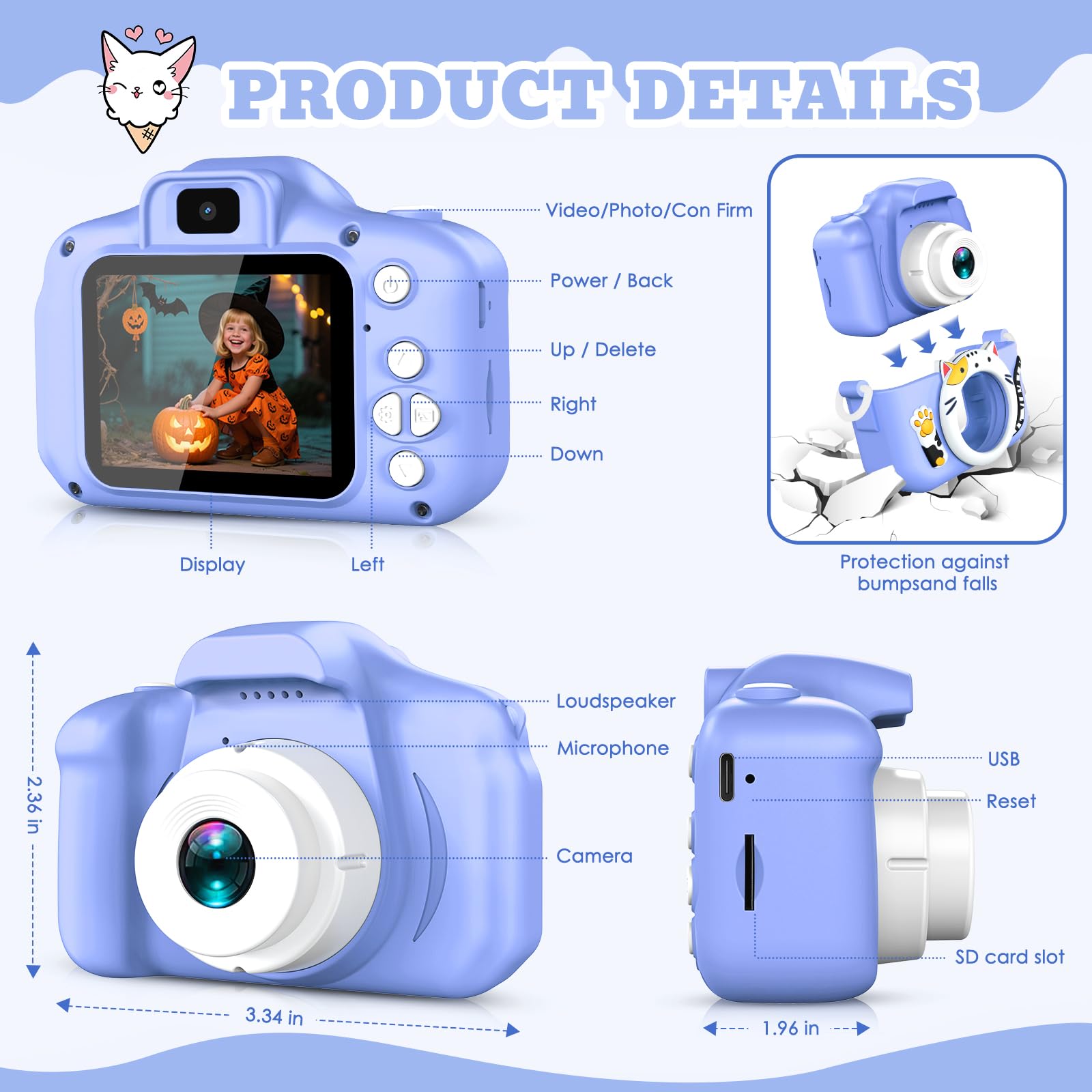 DITUPAN Upgrade Kids Camera in hand demonstrates easy, kid-friendly photography.
