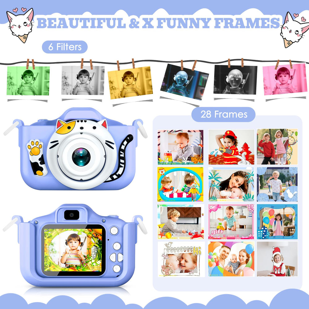 DITUPAN Upgrade Kids Camera with silicone case offers durable, drop-resistant design.