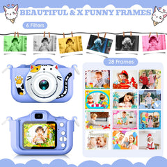 DITUPAN Upgrade Kids Camera with silicone case offers durable, drop-resistant design.