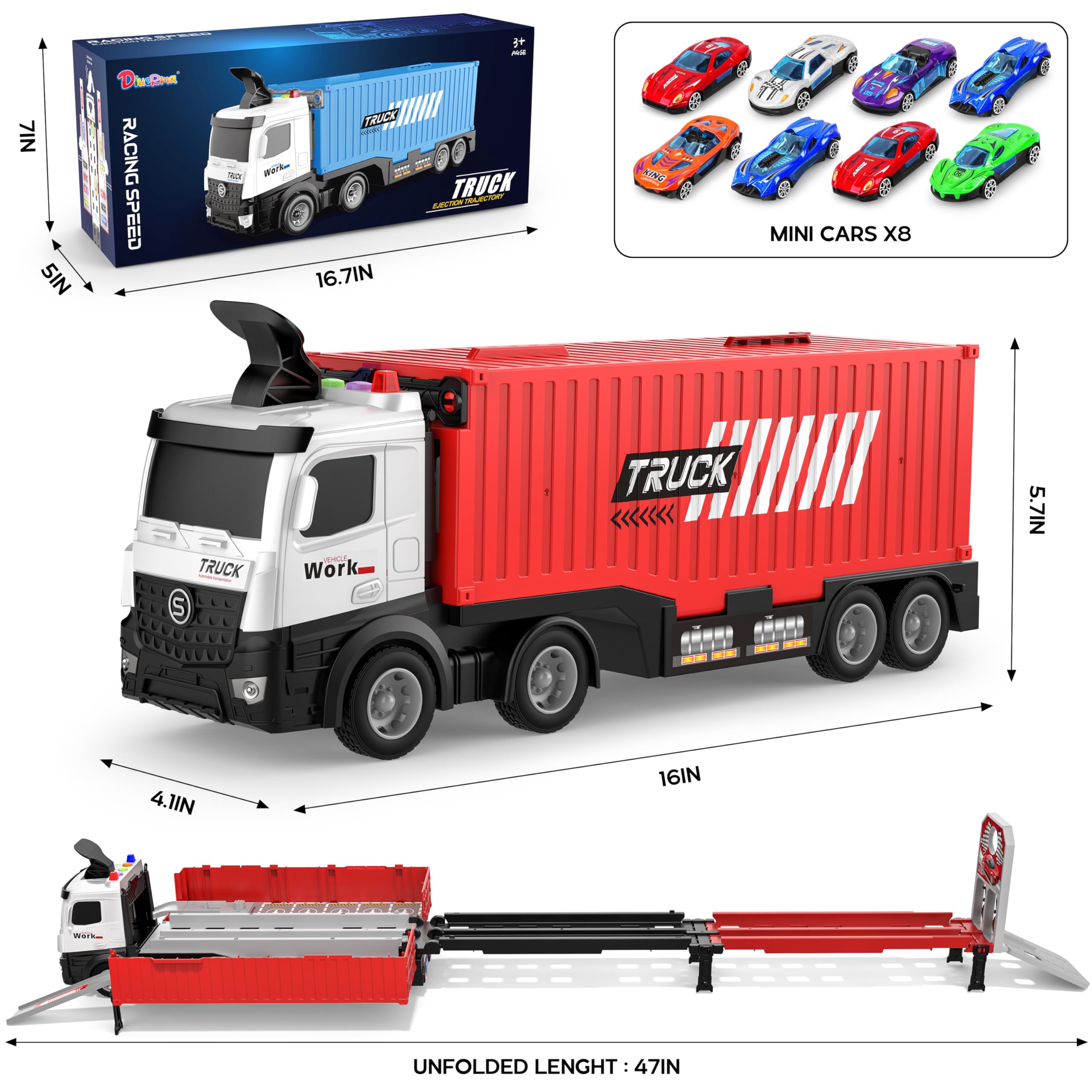 Diuerma eight die-cast race cars ready for fast-paced racing fun