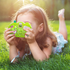 Divwa wrist strap keeps the camera easy to carry during playtime.