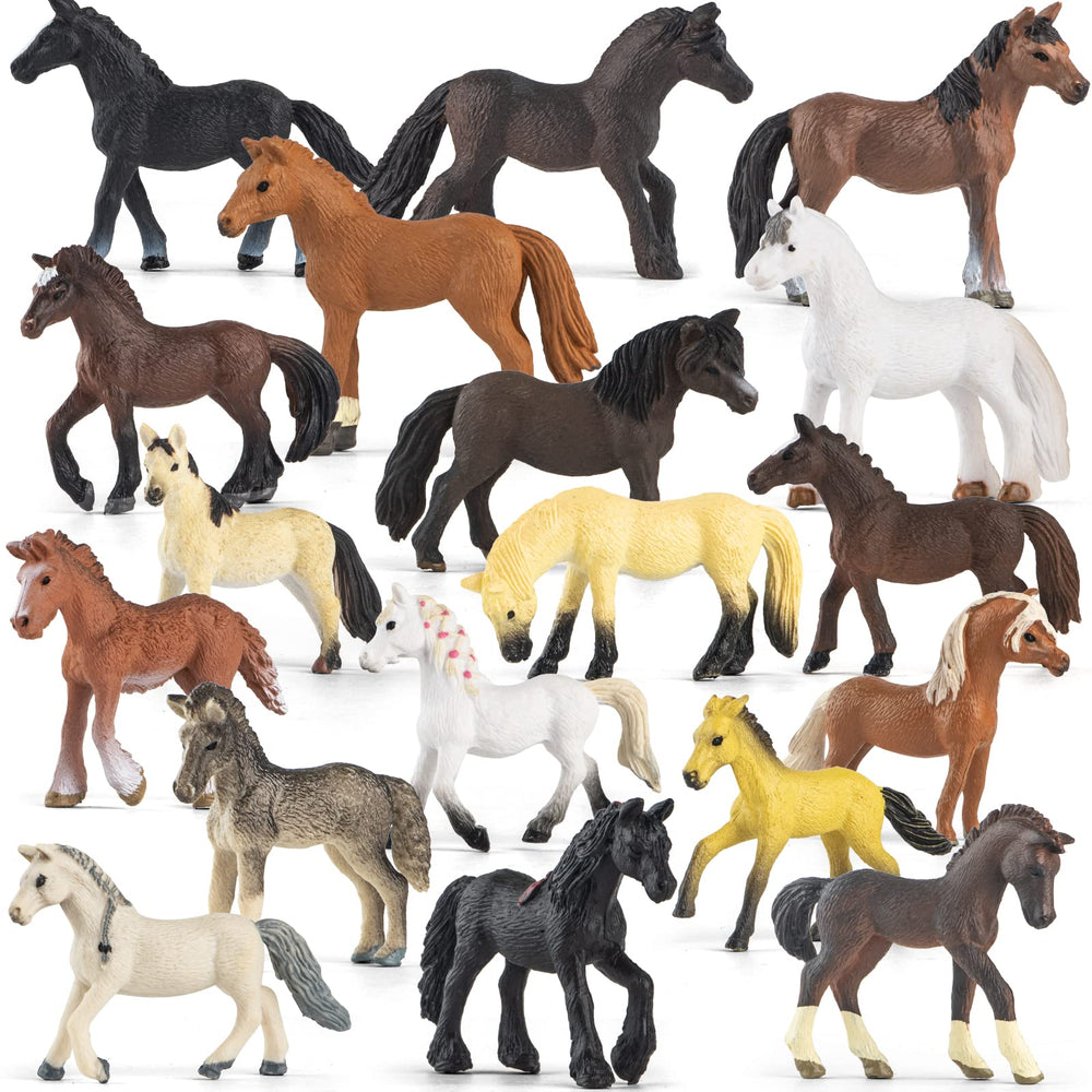 Divwa pony toy figurines 18-piece set for imaginative play and party favors.