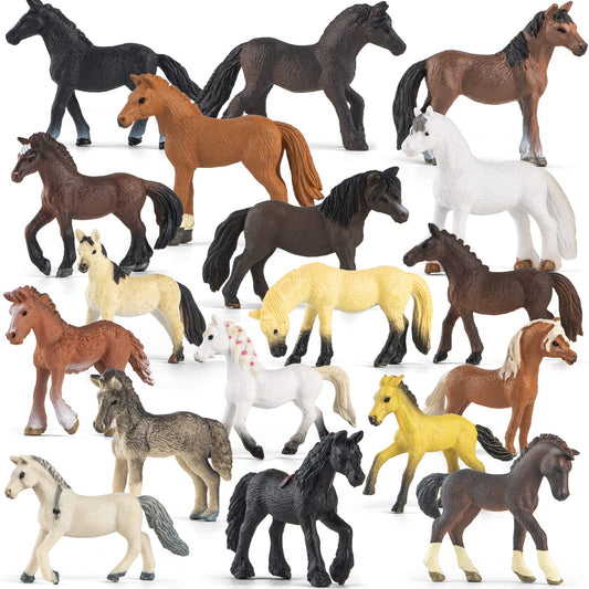 Divwa pony toy figurines 18-piece set for imaginative play and party favors.