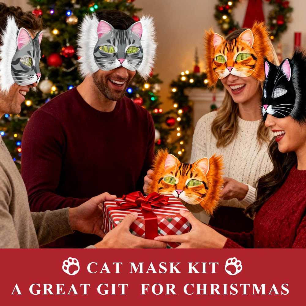 DIY Cat Mask Kit white felt sheets for quick, clean masking design.