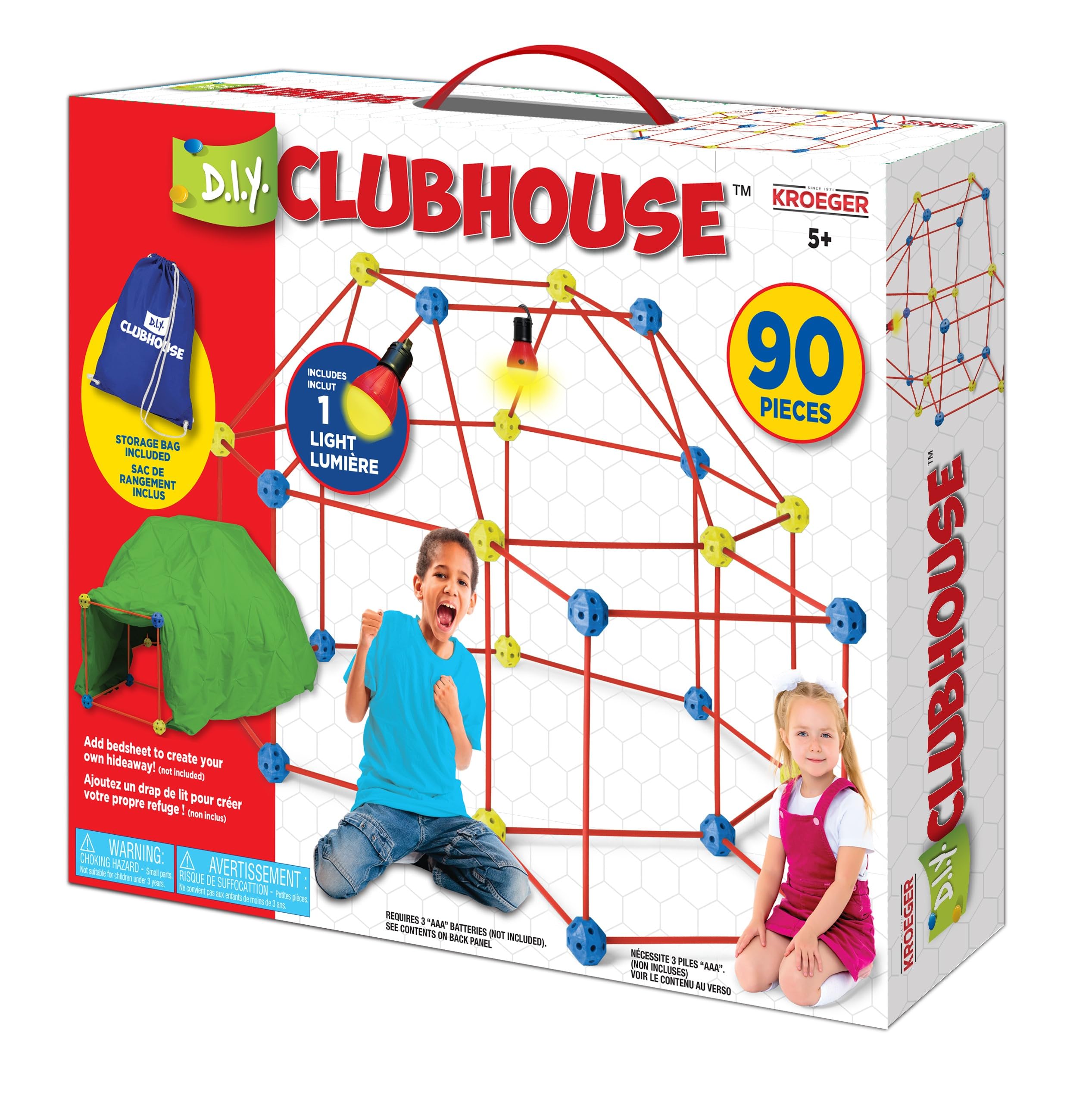 D.I.Y. CLUBHOUSE fort-building kit with 58 flexi bars for creative play