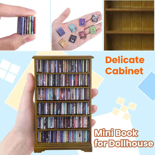 DIYDEC mini bookshelf with 180 mini books adds a vibrant, interactive display.