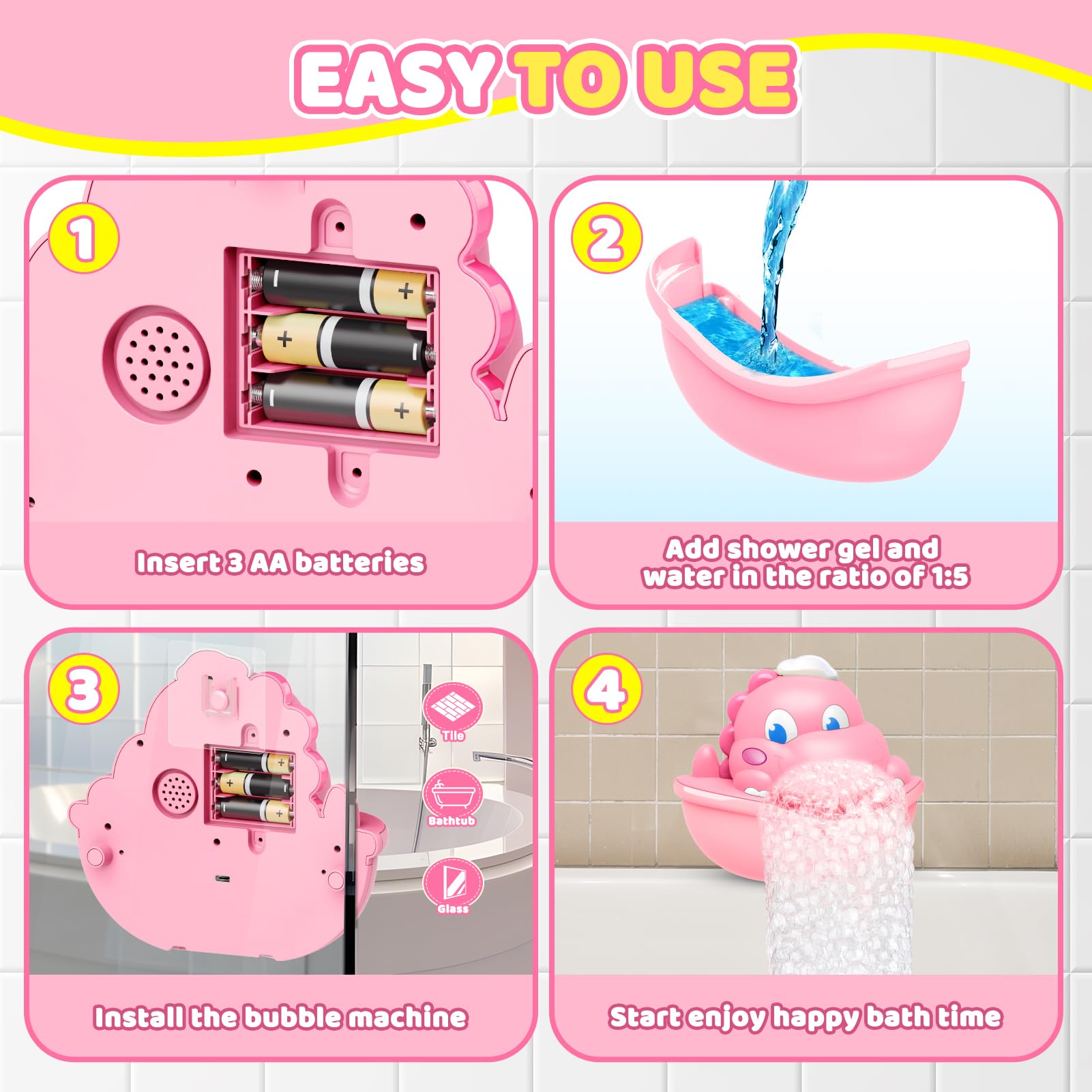 Diyfrety 250ml-capacity bubble bottle in action creates continuous bubbles
