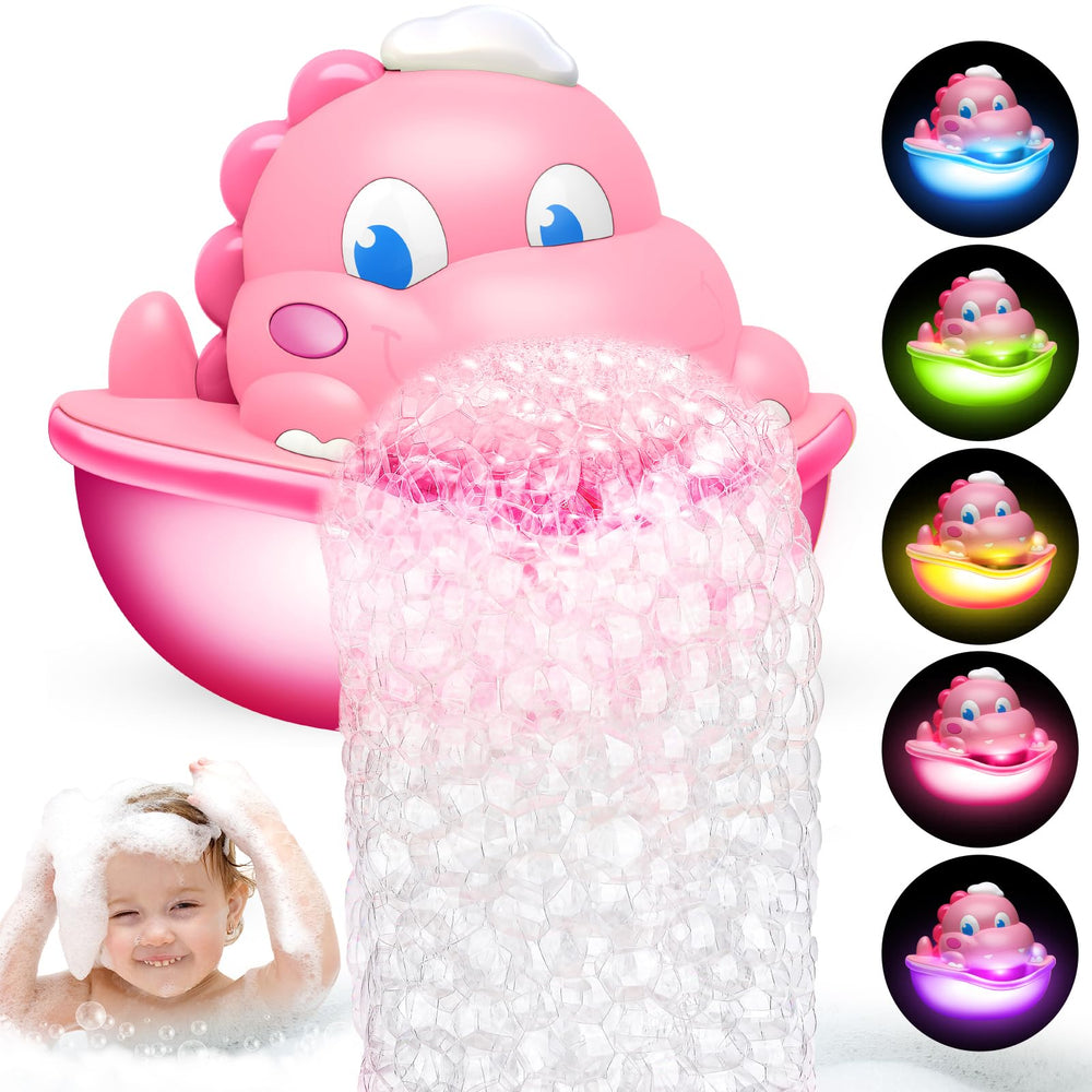 Diyfrety dinosaur bubble machine front view enhances bath-time fun