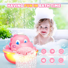 Diyfrety dinosaur bubble machine with lights on delivers colorful bubbles for play