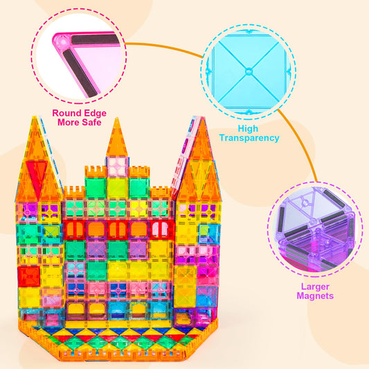 Diytoy Magnetic Tiles castle scene sparks imaginative play and collaboration