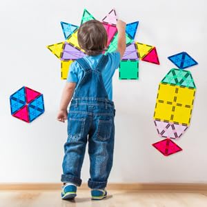 Diytoy Magnetic Tiles smooth-surface blocks invite safe tactile building experiences