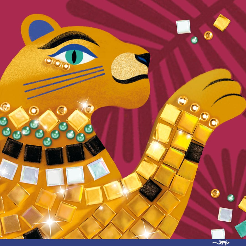 DJECO LGA Mosaics Deep in the Jungle glitter sparkles closeup adds shimmering texture