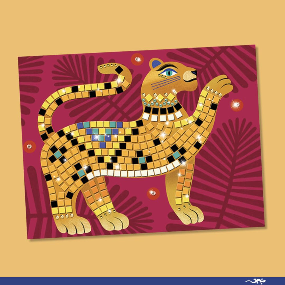 DJECO LGA Mosaics Deep in the Jungle rhinestones foil closeup highlights sparkle accents