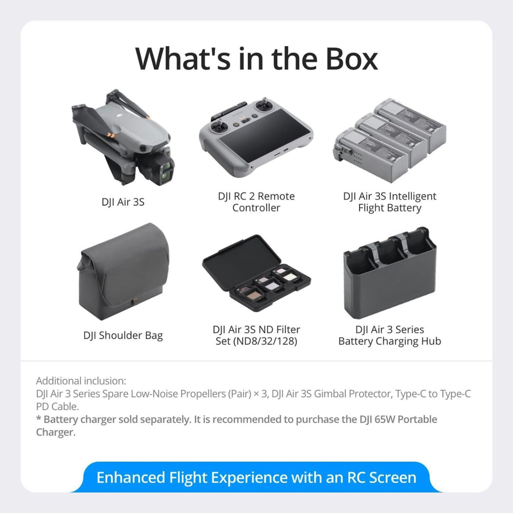 DJI Air 3S offers up to 45 minutes of flight time in open air.