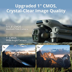 DJI Air 3S dual-camera setup captures versatile wide and close-up footage.
