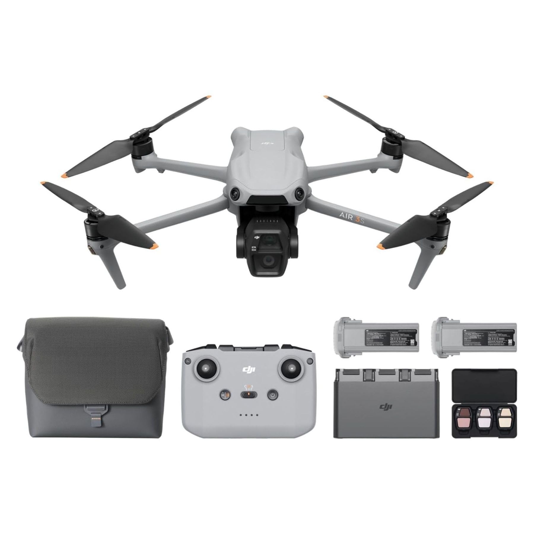 DJI Air 3S front shot highlighting portable design for on-the-go filming