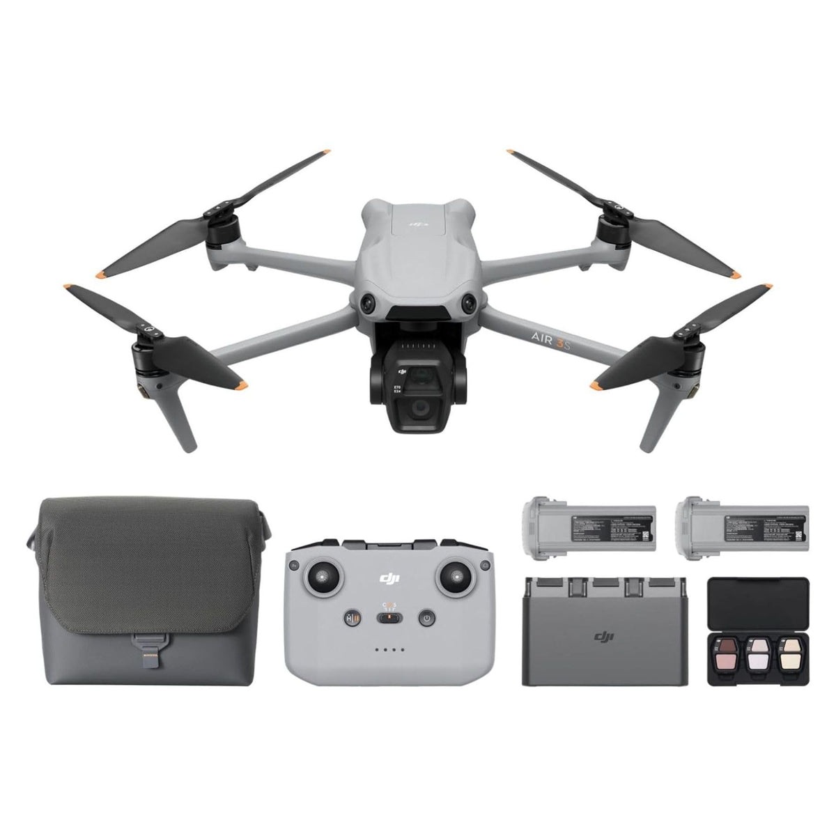DJI Air 3S front shot highlighting portable design for on-the-go filming