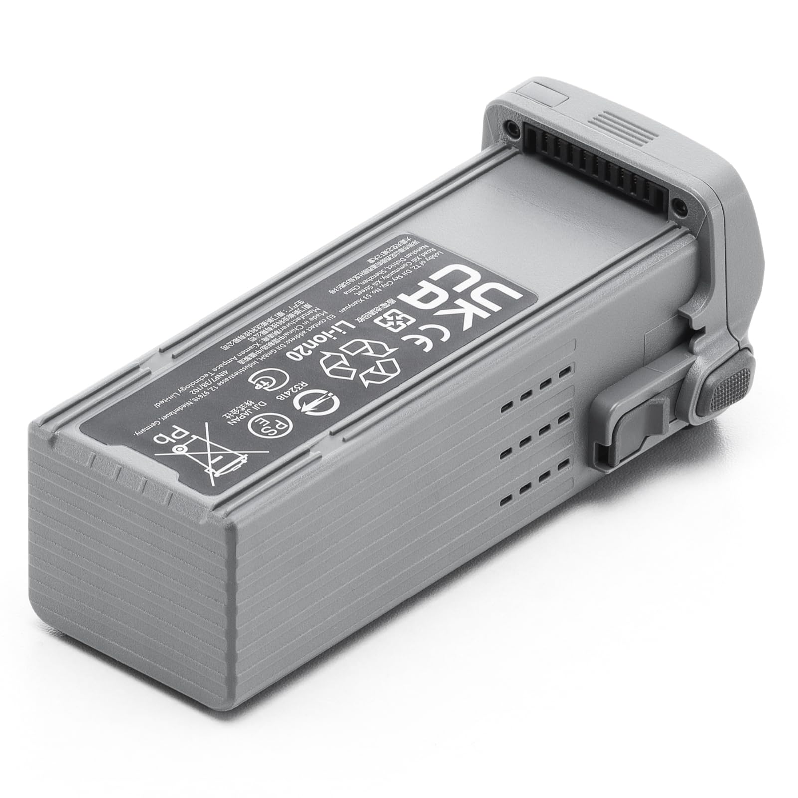 DJI Air 3S intelligent flight battery front view highlighting portable design.