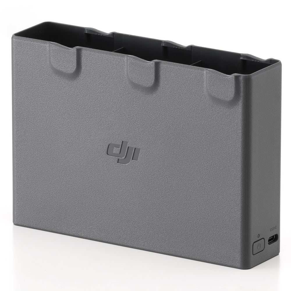 DJI Avata 2 Two-Way Charging Hub shows battery storage for organized power on the go.