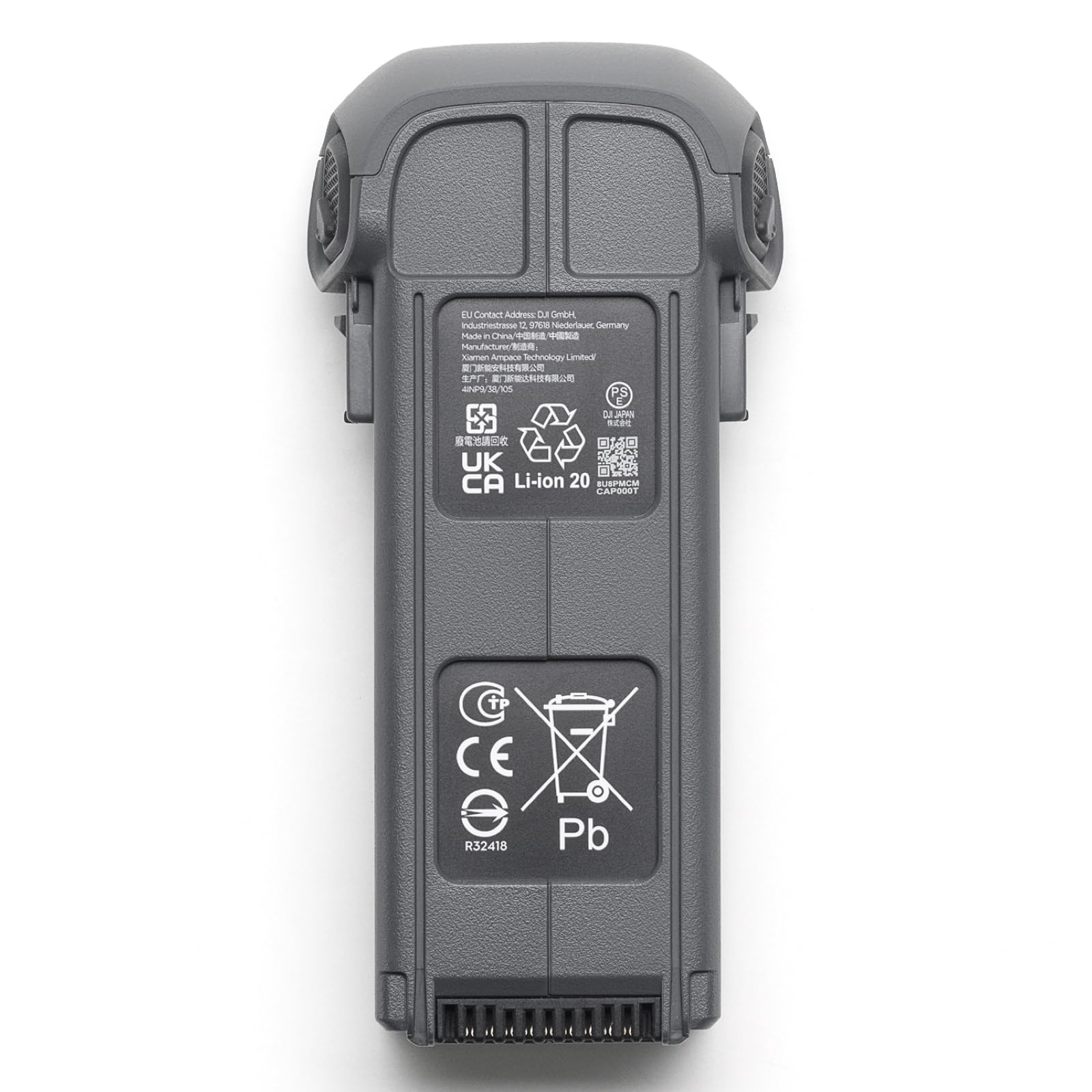 DJI Mavic 4 Pro intelligent flight battery front view for longer flights